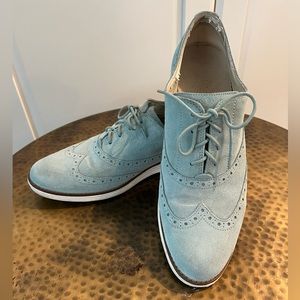 Cole Haan Grand OS Baby Blue Suede Lace Up Shoes Women’s size 11B